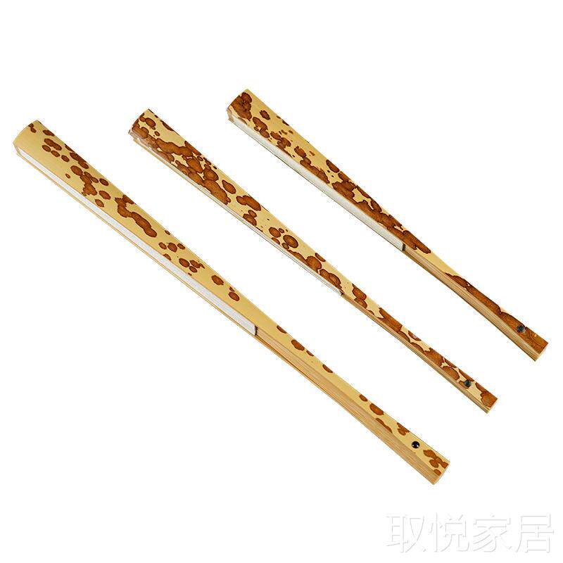 折扇空白湘妃竹宣纸7-10寸梅妃扇斑竹广告扇绘画扇子把玩仿古精致