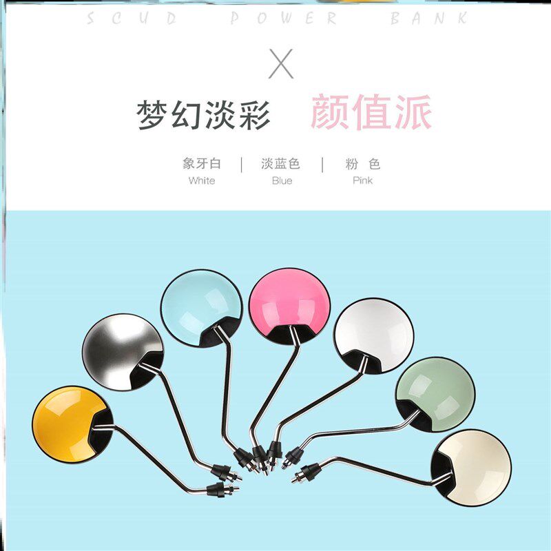 适用于立马电动车后视镜踏板车自行车反光镜小型折叠镜片圆形女士