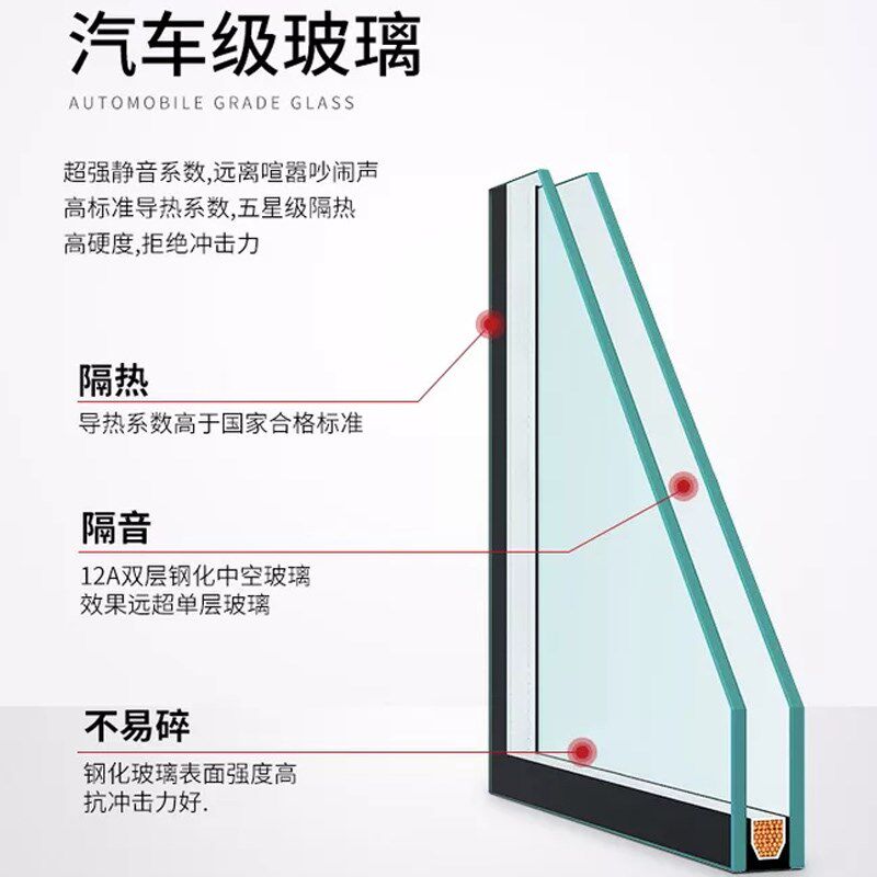 武汉莱维斯断桥铝门窗合金隔音窗户推拉落地封阳台钢化玻璃一体定