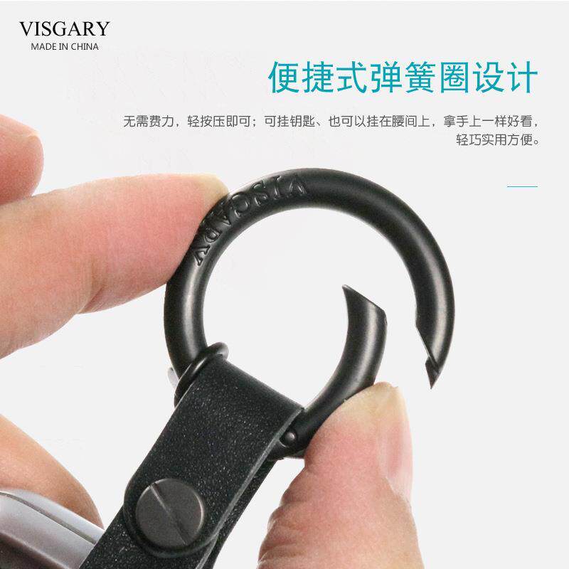 2020新款一键启动钥匙专用皮扣情侣礼品弹簧圈腰挂汽车牛皮钥匙扣
