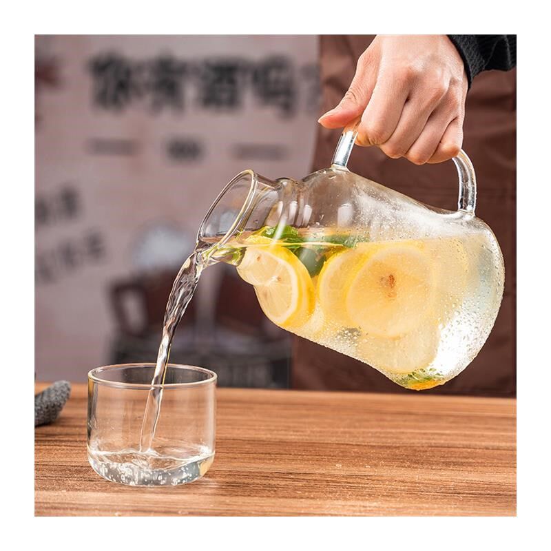 冷水壶玻璃耐高温加厚大容量凉白开储水瓶家用高硼硅餐厅果汁茶壶