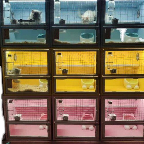 龙猫柜笼仓鼠蜜袋鼯松鼠猫笼子实木生态板柜笼彩色柜子笼子柜笼