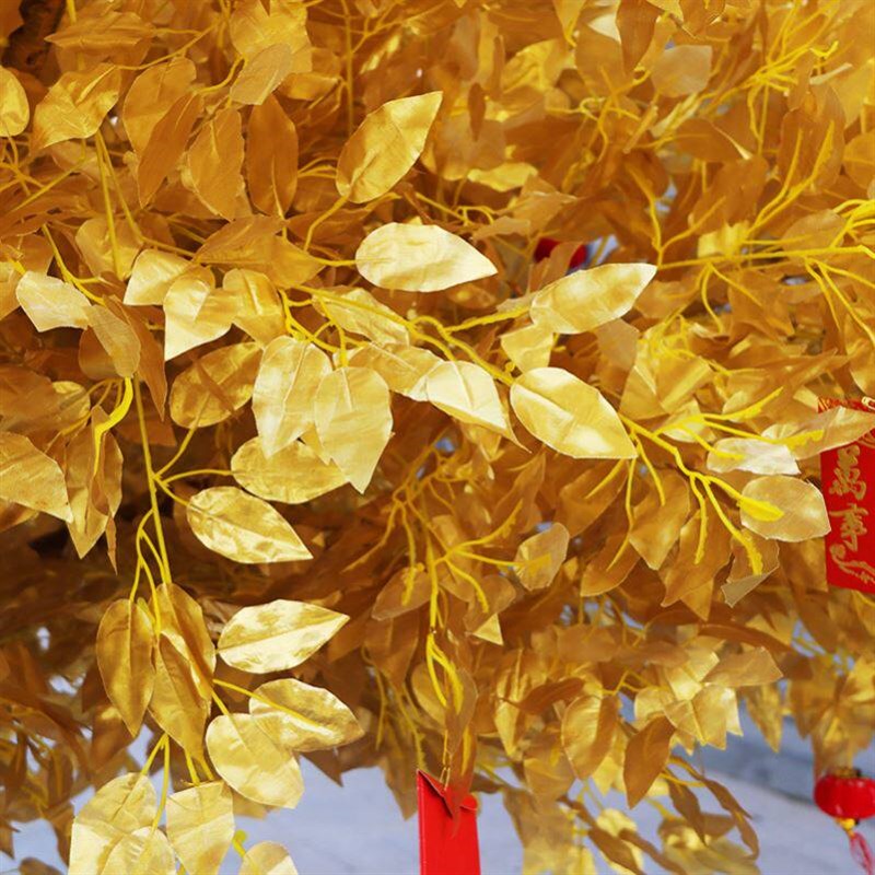 仿真发财树摇钱树金榕树假树元旦新年许愿树商场装饰大型摆件造景