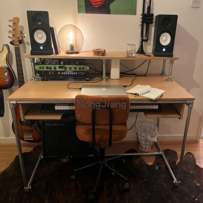 实木电钢琴桌编曲书桌可折叠翻盖录音棚工作台midi录音桌家用琴桌
