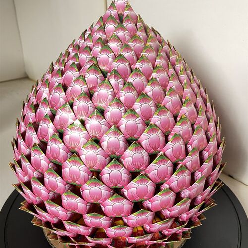 33*28 彩色金纸 特色工艺品 手工折纸品 文化用品莲花菠萝成品1个