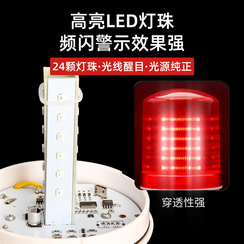 红外人体感应声光警报器220V防盗警报器语音带电话通知防小偷警示