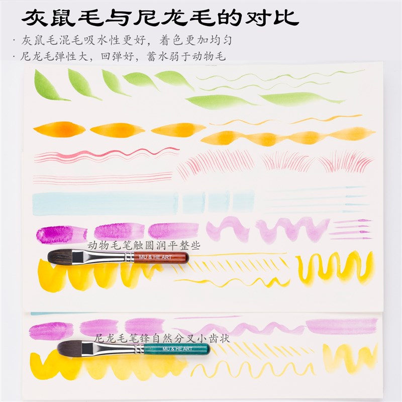 慕和水彩水粉套装细节勾勒上色晕染画笔小巧便携迷你款2201-7605