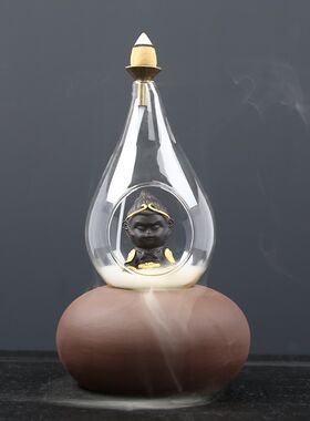 倒流香炉创意家用书房倒流炉陶瓷大圣归来观赏香薰炉茶道家居摆件