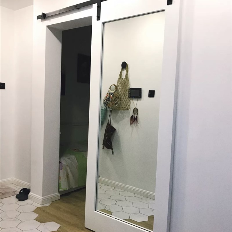 谷仓门镜子门北欧玻璃门化妆室拉门移门厨房门吊轮门定制门滑门