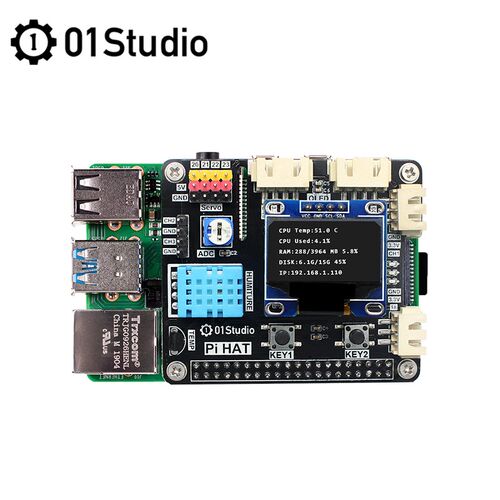 PiHAT树莓派4代RaspberryPi 3B+ 4B Jetson nano开发板python编程
