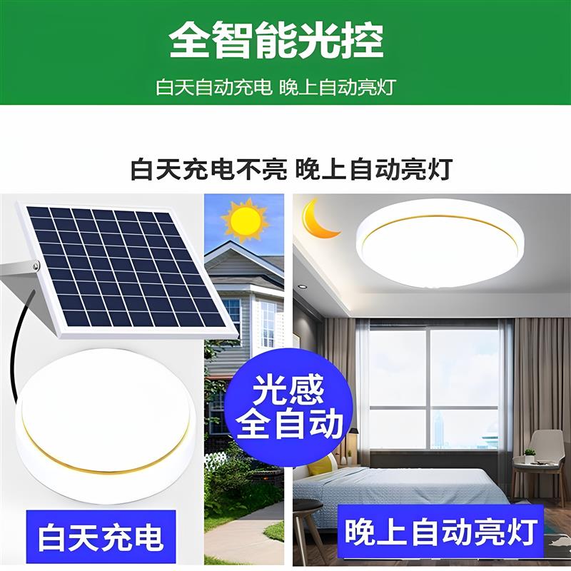 led太阳能吸顶灯家用室内卧室房间阳台楼道过道大门照明灯超亮