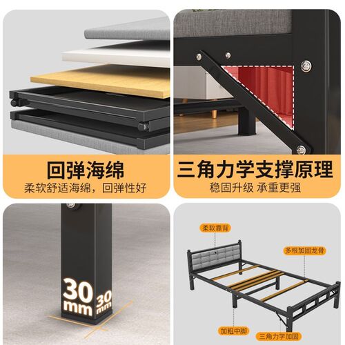 折叠床家用午休单人床办公室值班可折叠简易小床出租房午睡行军床