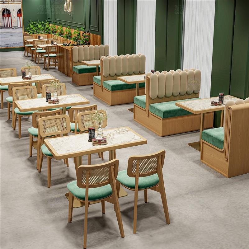 主题餐厅靠墙卡座沙发组合东南亚餐厅卡座西餐厅餐饮饭店桌椅商用