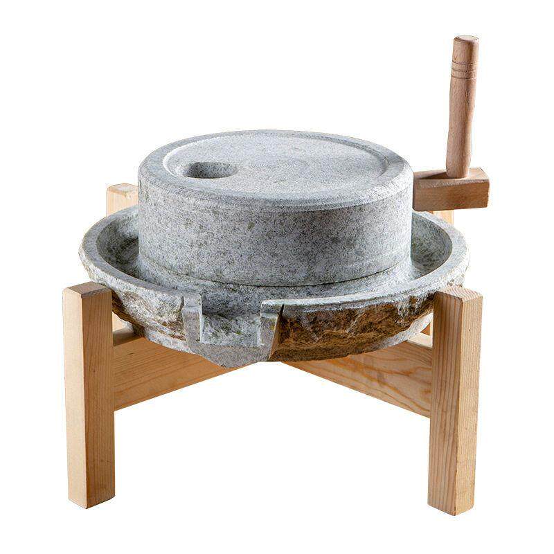 天然大理石磨家用小型磨盘老式青石臼家用磨盘手工迷你石磨机配件