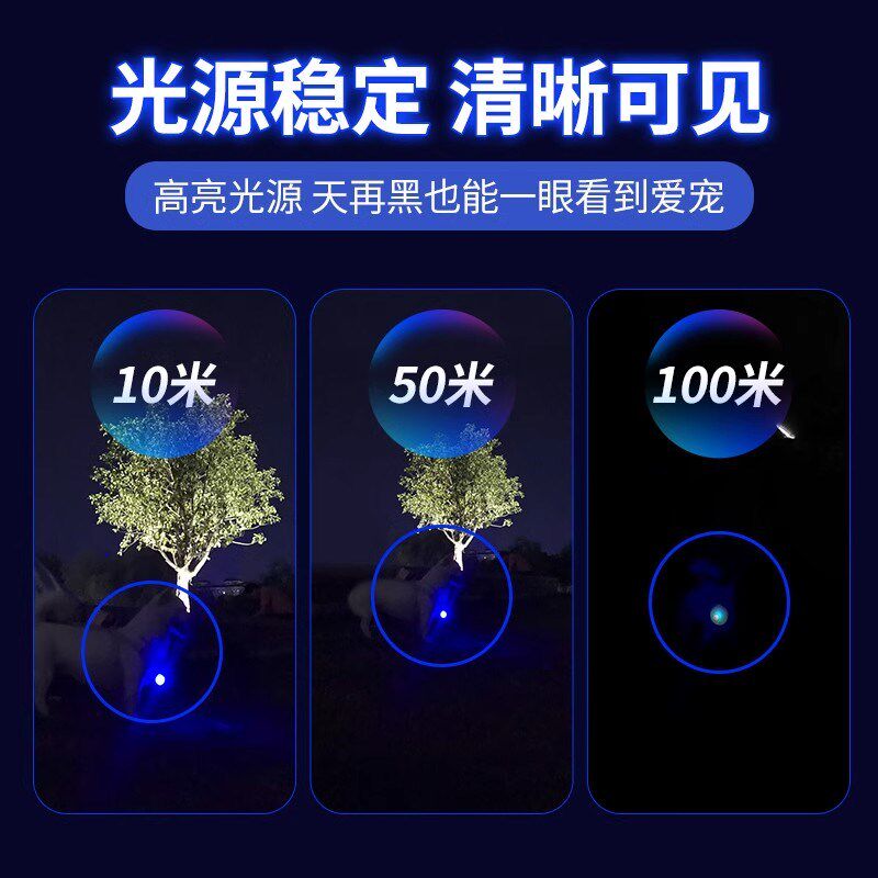LED狗狗发光吊坠夜光防走失丢宠物夜行灯狗牌夜间遛狗灯泰迪挂坠