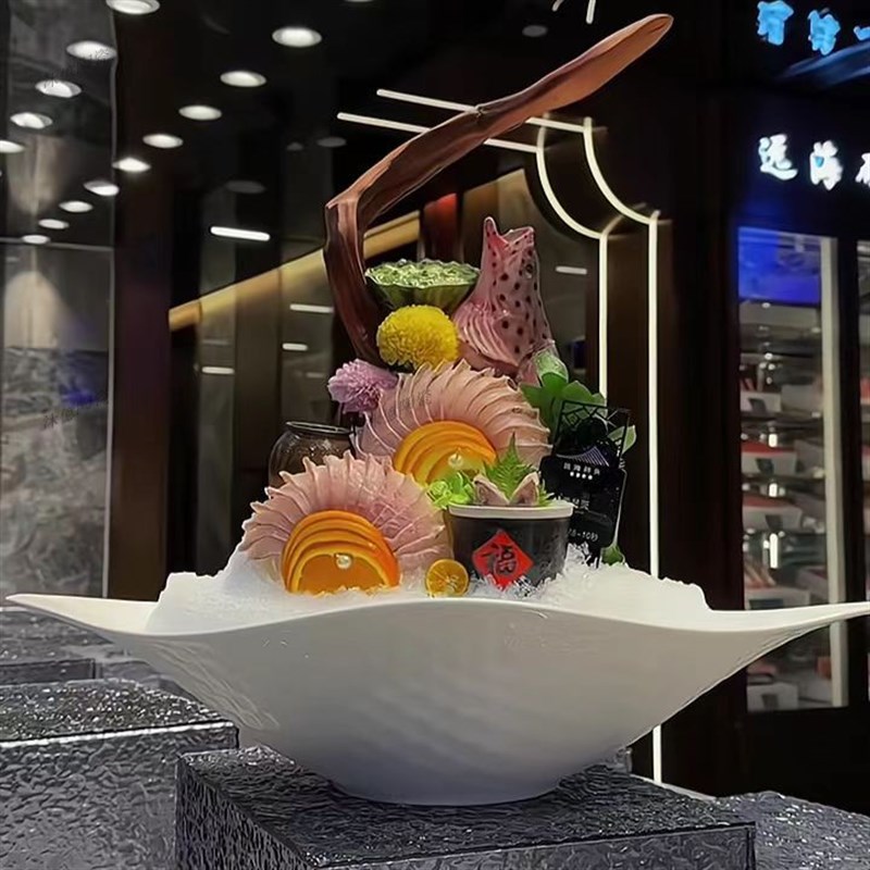 新款意境陶瓷刺身三文鱼盘海鲜姿造日式料理盘器皿火锅姿造刺身盘