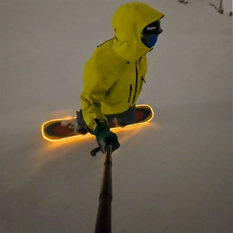 单板滑雪板防水led灯带RGB装饰夜场滑雪安全发光霓虹灯带电池盒