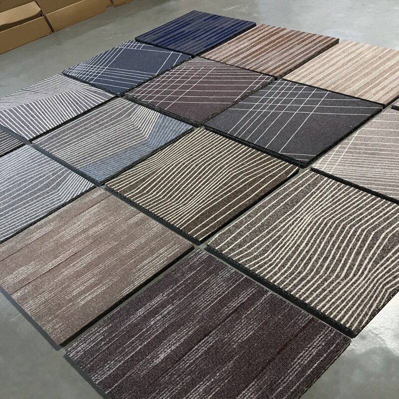 办公室地毯方块拼接PVC底台球厅卧室客厅加厚阻燃写字楼商用条纹