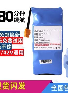 领奥左拉劲踏平衡车原厂36V42V锂电池凹凸款凹槽型桥型