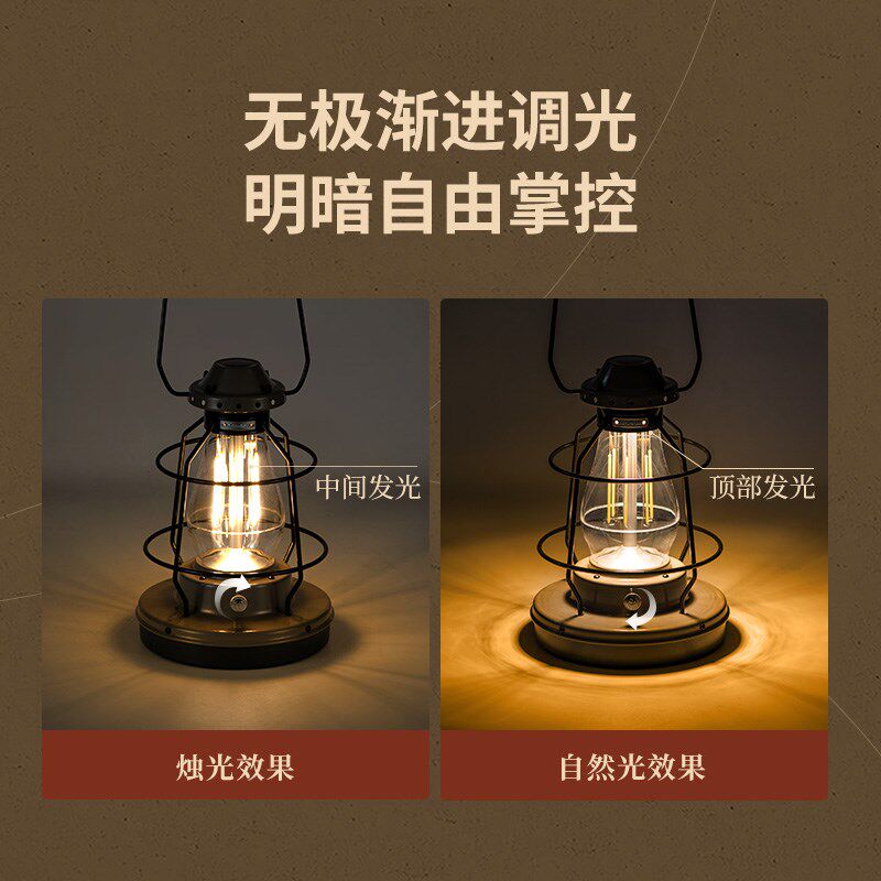 挪客复古小提灯氛围灯营地灯户外露营灯野营马灯充电帐篷灯照明灯