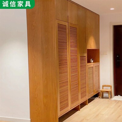实木百叶柜门折叠衣柜门定制透光透气百叶窗格栅门衣帽间门百叶门