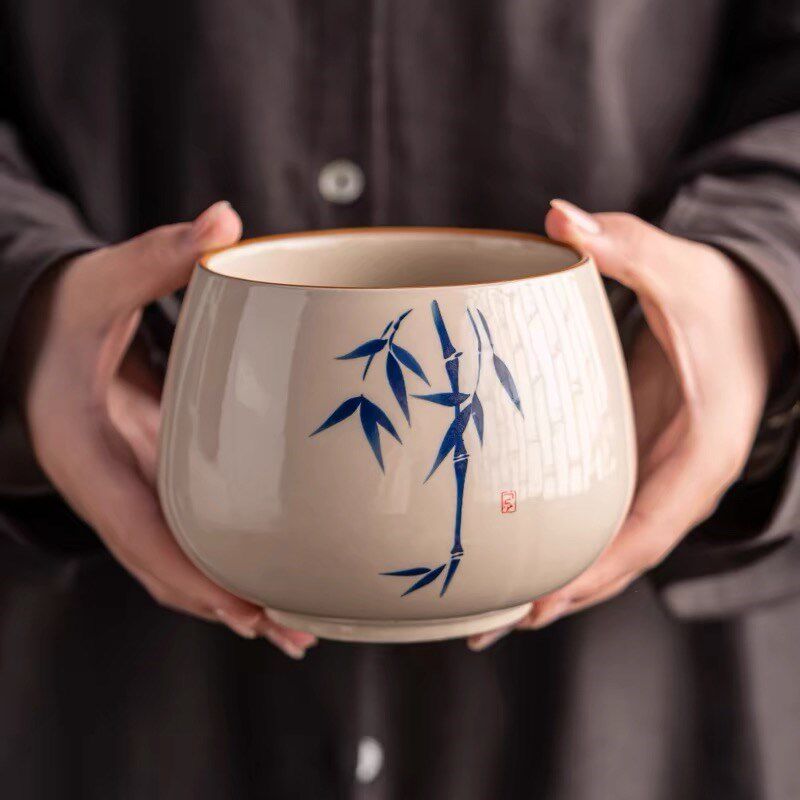 桌面垃圾桶家用餐桌果皮碗客厅台面茶几上的垃圾缸盘盒陶瓷高颜值