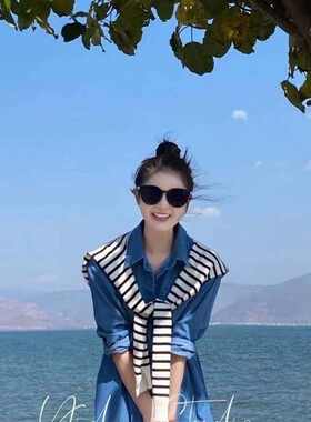 白色条纹外搭小披肩针织打结女韩版百搭装饰假领子围巾春秋搭肩