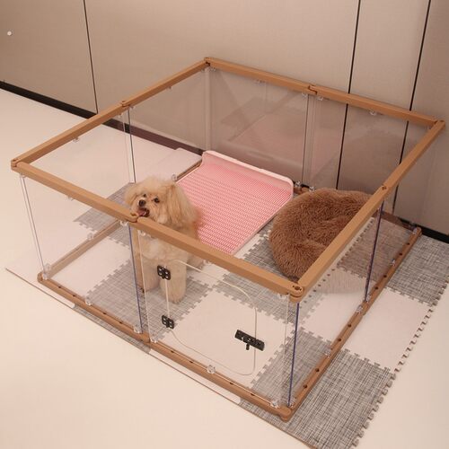 萌小宝宠物透明围栏狗笼子室内小型犬防越狱自由组合阳台可拼狗窝