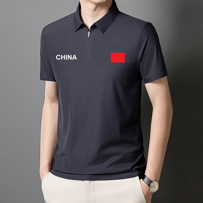 国家队冰丝男士POLO衫夏季