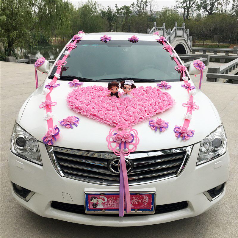 婚车装饰套装车花结婚庆用品花车彩车婚礼婚庆车头花布置主副婚车