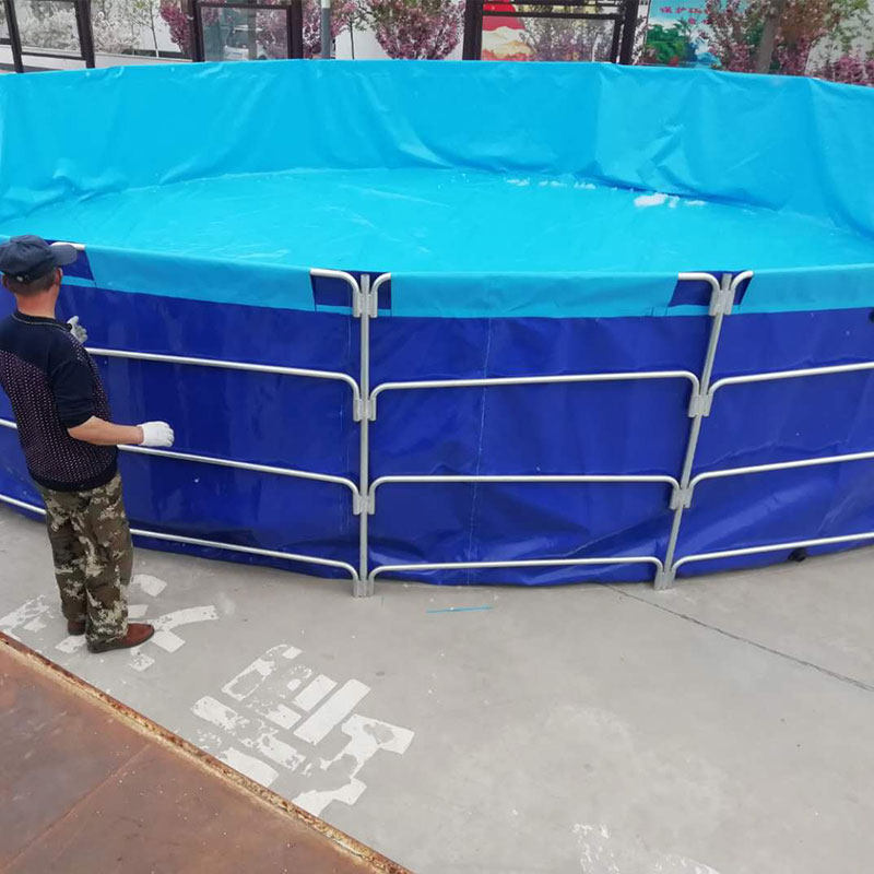 帆布鱼池折叠锦鲤鱼池乌龟池圆形鱼池鱼苗繁殖箱大型游泳池支架