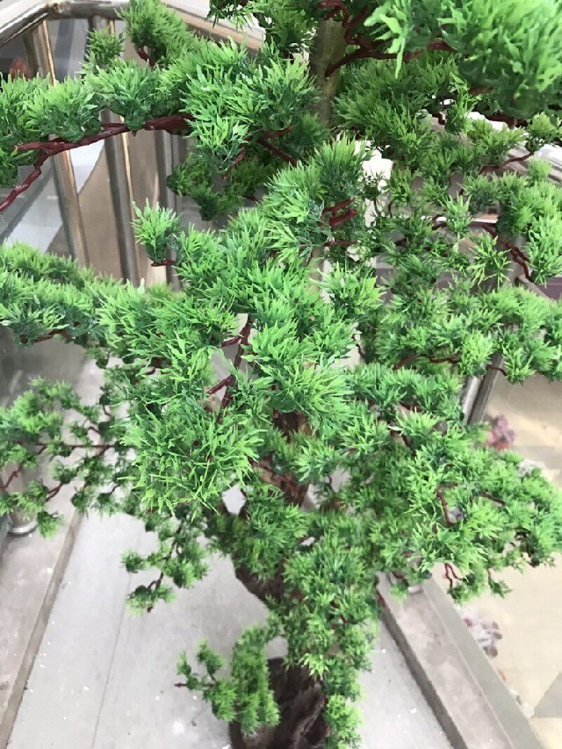 包邮仿真植物假树过胶罗汉迎客松树落地装饰绿植客厅带盆套装花艺
