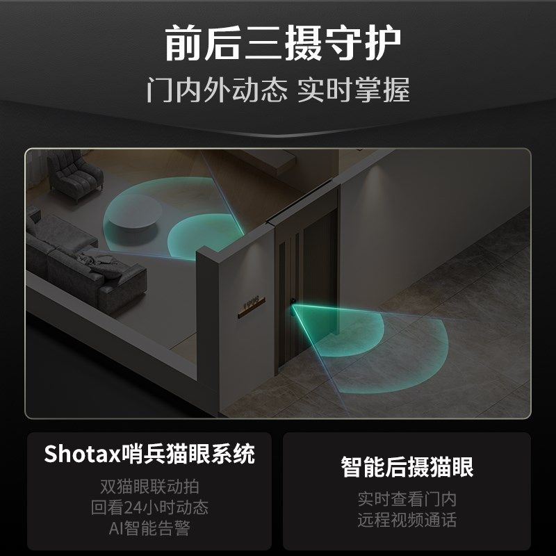 德施曼人脸智能门锁掌静脉智能锁密码锁麒麟Q50FVMax(三摄版)