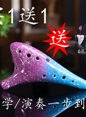 陶笛12孔初学 入门简单易学乐器便携式中音C调学生儿童男女生星空