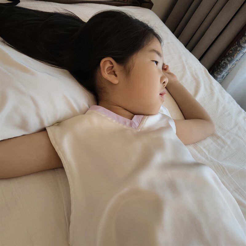 真丝桑蚕丝睡袋宝宝背心睡袋儿童防踢被春夏薄款四季婴儿护肚
