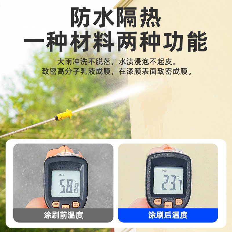 隔热涂料屋顶楼顶彩钢瓦耐高温防水防腐彩色防晒油漆米黄色外墙漆