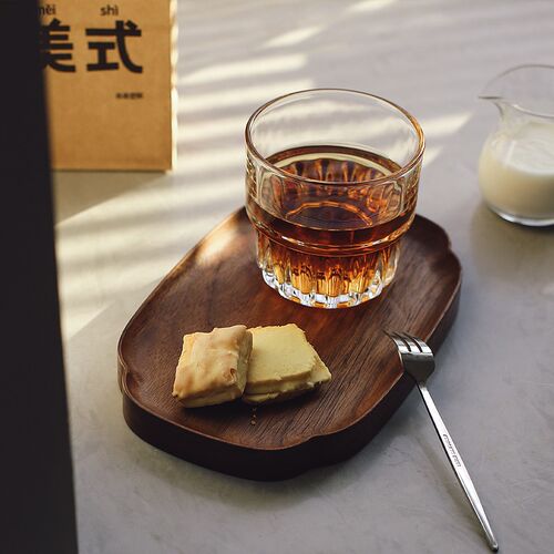 山是 黑胡桃木围炉煮茶实木放茶杯托盘长方形下午茶盘托盘子餐盘