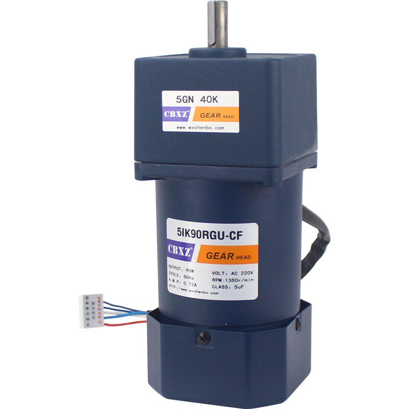 调速电机直角中空齿轮减速箱单相220V120W低速小型60W大扭力马达