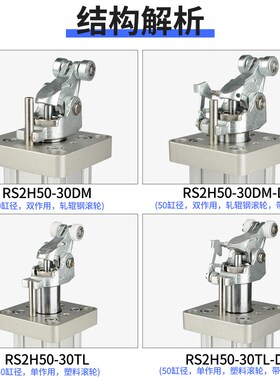 重载型止动阻挡气缸RSH/RS2H/RSA20/32/50/63/80-15/30/40DLBMTL