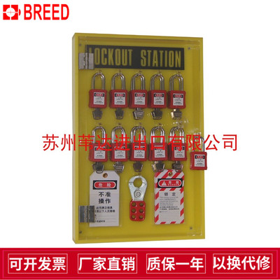 贝迪壁挂式10锁塑料挂锁挂板可视化锁具管理箱停工工作站BD-8724