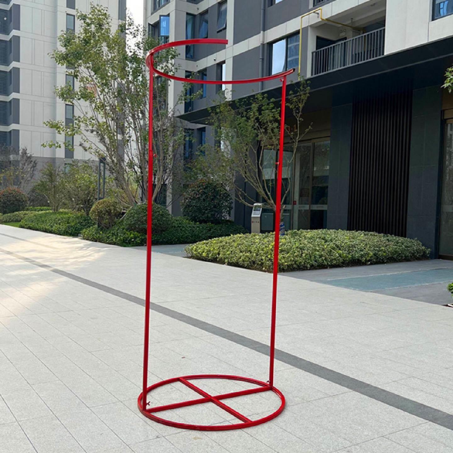 婚庆道具铁艺圆环开口线帘伸缩杆求婚礼舞台布置背景架子装饰布幔