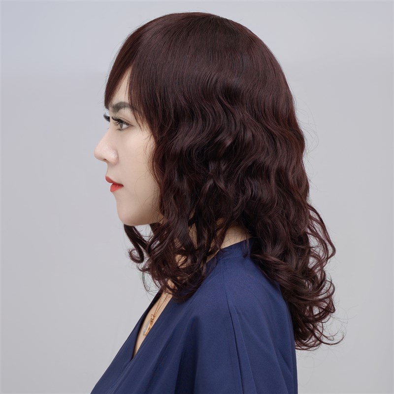 假发女中长发卷发全头套式自然短卷发中老年女士妈妈真发发套逼真