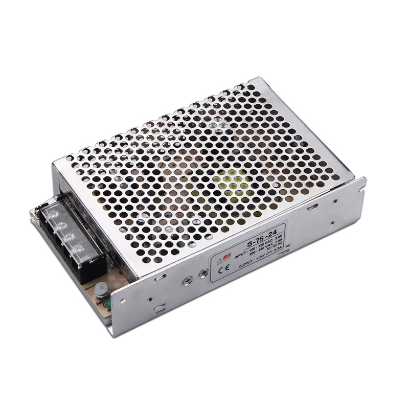 明伟开关电源NES/S-75W-24v3A变压器AC转DC直流5V15a工业12伏监控