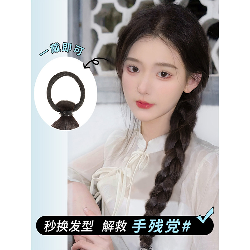 假发辫子女高马尾新中式甜酷编发自然麻花长辫子拳击辫双马尾假发
