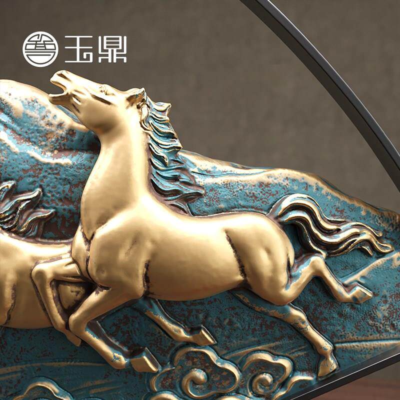 新中式八骏马摆件招财客厅玄关办公室摆件现在轻奢乔迁开业礼品