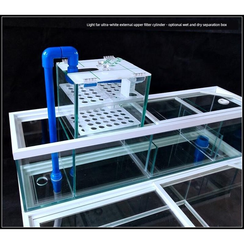 双层组合鱼缸超白外置上滤缸顶滤缸金晶玻璃鱼缸上滤顶过滤上过滤