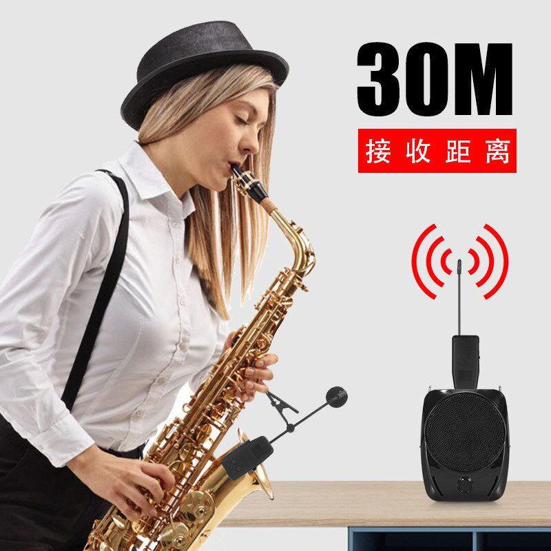 萨克斯笛子专用无线拾音器葫芦丝小提琴二胡麦克风乐器扩音话筒夹