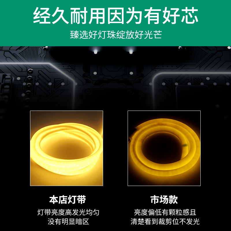 台湾110V电压 灯条霓虹圆形360度柔性 LED软灯带露营户外防水庭院