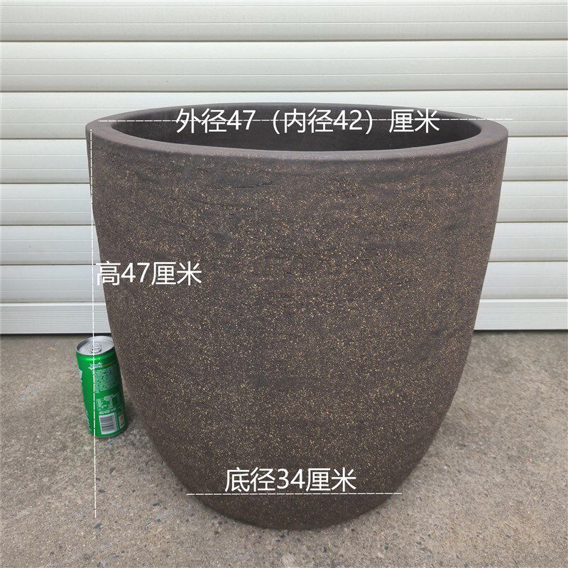 直筒园盆田园特大号素面粗砂素烧陶土盆落地粗陶花盆陶罐组合陶瓷