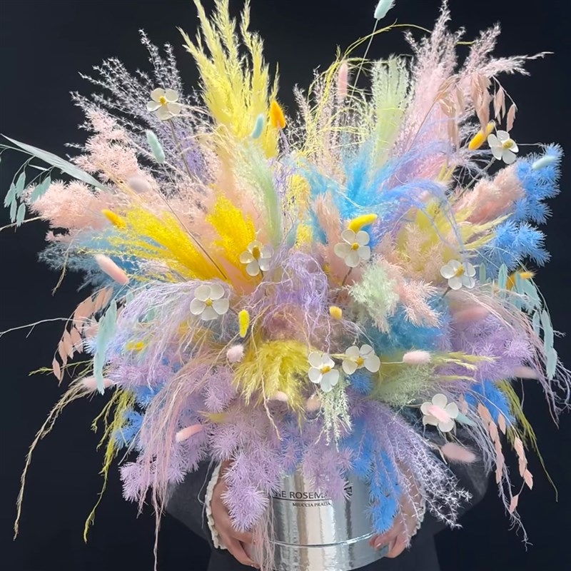 毕业季白日烟花成品花束蓬莱松永生花摆件白日焰火花束送生日开业